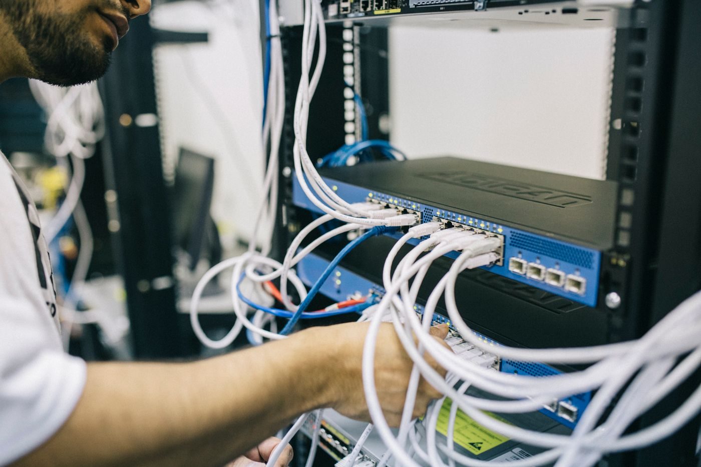 TV & Data Cabling — Cat6 data points, TV aerial and satellite runs, and cabling for cameras.